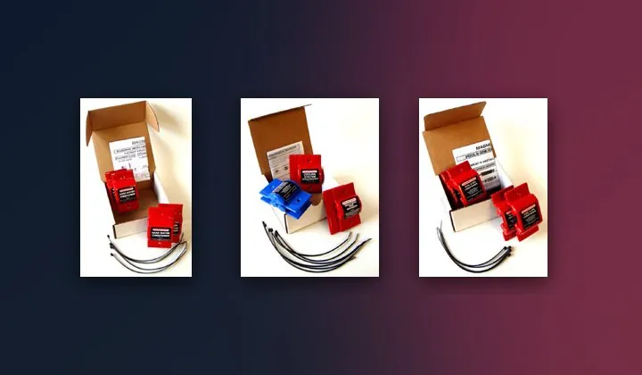 Magnetizer clamp-on units with their cable ties, as shipped