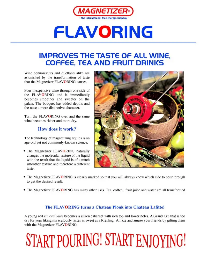 Flav-O-Ring product sheet
